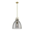 thumbnail image 3 of Innovations Lighting  Newton Bell - 1 Light 14" Stem Hung Pendant Brushed Brass/Plated Smoke, 3 of 5