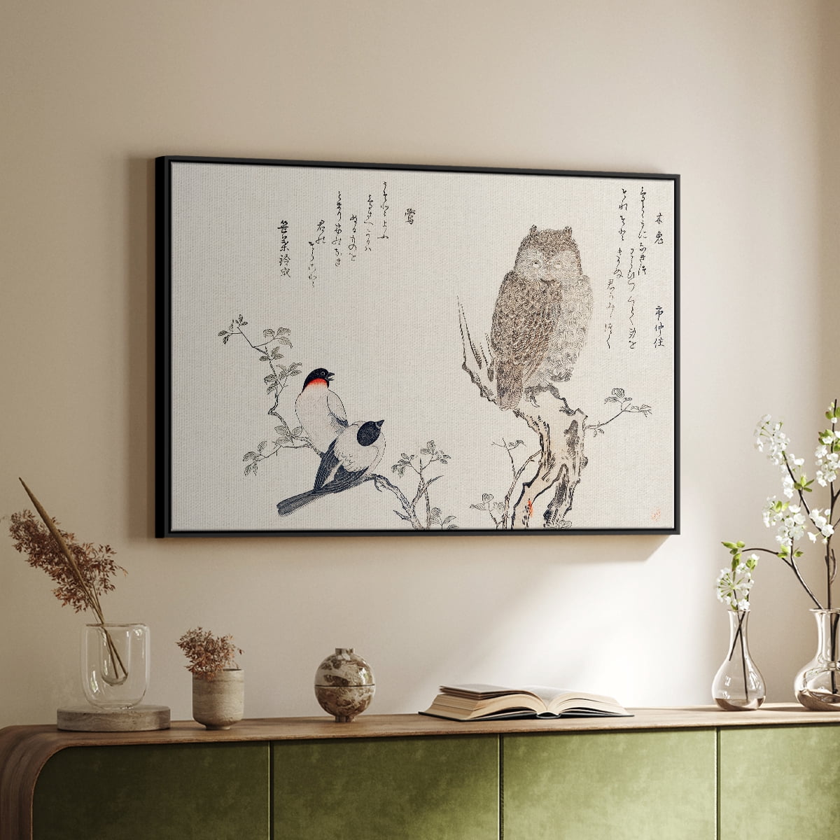 Vintage Landscape-CCXCIX By Wexford Home Framed in Black Wood Gallery Wrapped Canvas 27 in. x 41 in.