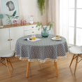 thumbnail image 2 of FeiraDeVaidade 1Pc 120Cm/150Cm Polyester Cotton Tassel Tablecloth Plaid  Tablecloth Red Lattice Table Map Cloth Cover, 2 of 7