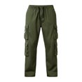 thumbnail image 4 of WIZUTIZ Men's Workwear Pants Heavy Duty Multi-Pocket Ripstop Canvas Straight Leg Reinforced Stitching Belt Loops Trousers Mid Rise Relaxed Fit Casual Outdoor Mechanic Carpenter Trousers, 4 of 5
