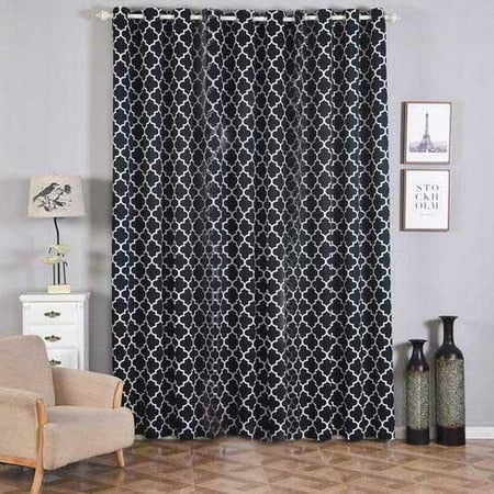 Trellis Curtain Panels 2 Packs White Black Blackout Curtains 52 X 108 Inch Grommet Curtains Soundproof Velvet Curtains Walmart Com Walmart Com
