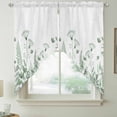thumbnail image 2 of Sage Green Spring Floral Swag Valances for Windows, Kitchen Window Curtains Over Sink, Watercolor Elegant Pastoral Flowers Window Treatment Curtains for Living Room/Bedroom 2 Panel Sets 36"x45", 2 of 8