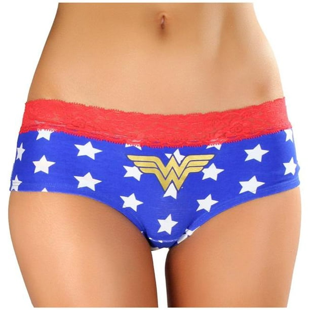 Wonder Woman 47245-Small Wonder Woman Star Print Womens Underwear  Panties, Small 