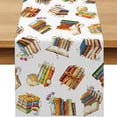 thumbnail image 4 of Floleo Watercolor Book Print Table Runner, 183cm Classroom Dining Tablecloth, Literary Style Decorative Flag for Home Party and Study Desk, 4 of 9