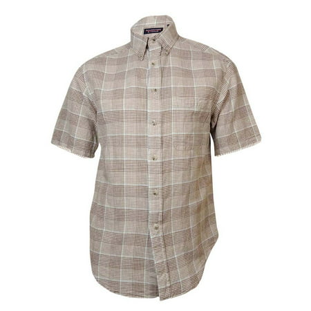 Roundtree & Yorke Men's Gingham Linen Cotton Shirt - Walmart.com