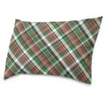 thumbnail image 2 of Green Red Plaid Velvet Oblong Lumbar Plush Throw Pillow Cover/Shams Cushion Case - 16x24in - Decorative Invisible Zipper Design for Couch Sofa Pillowcase Only, 2 of 5