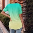 thumbnail image 5 of Scyoekwg Womens Tunic Tops Crew Neck Pleated Tunic Tops Comfy Loose Shirts Summer Trendy Gradient Color Casual Blouses (Z02_Green,XXL), 5 of 7