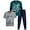 Green/Grey, variant on Boys Tracksuit Set - 3 Piece Tricot Jogger Pants Graphic Tee & Two Fer Shirt (8-16)