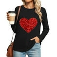thumbnail image 2 of yillto Women Crewneck Sweatshirts Lightweight Casual Long Sleeve Shirts Heart Graphic Ladies Tops, 2 of 4