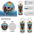thumbnail image 5 of Jeiento LOVE Paw Print Car Accessories Full Set Auto Seat Covers Floor Mats Steering Wheel Cover Armrest Cover Safety Belt Pad Cup Coasters Keychains 17 Pack Universal Fit for Most Vehicles, 5 of 7