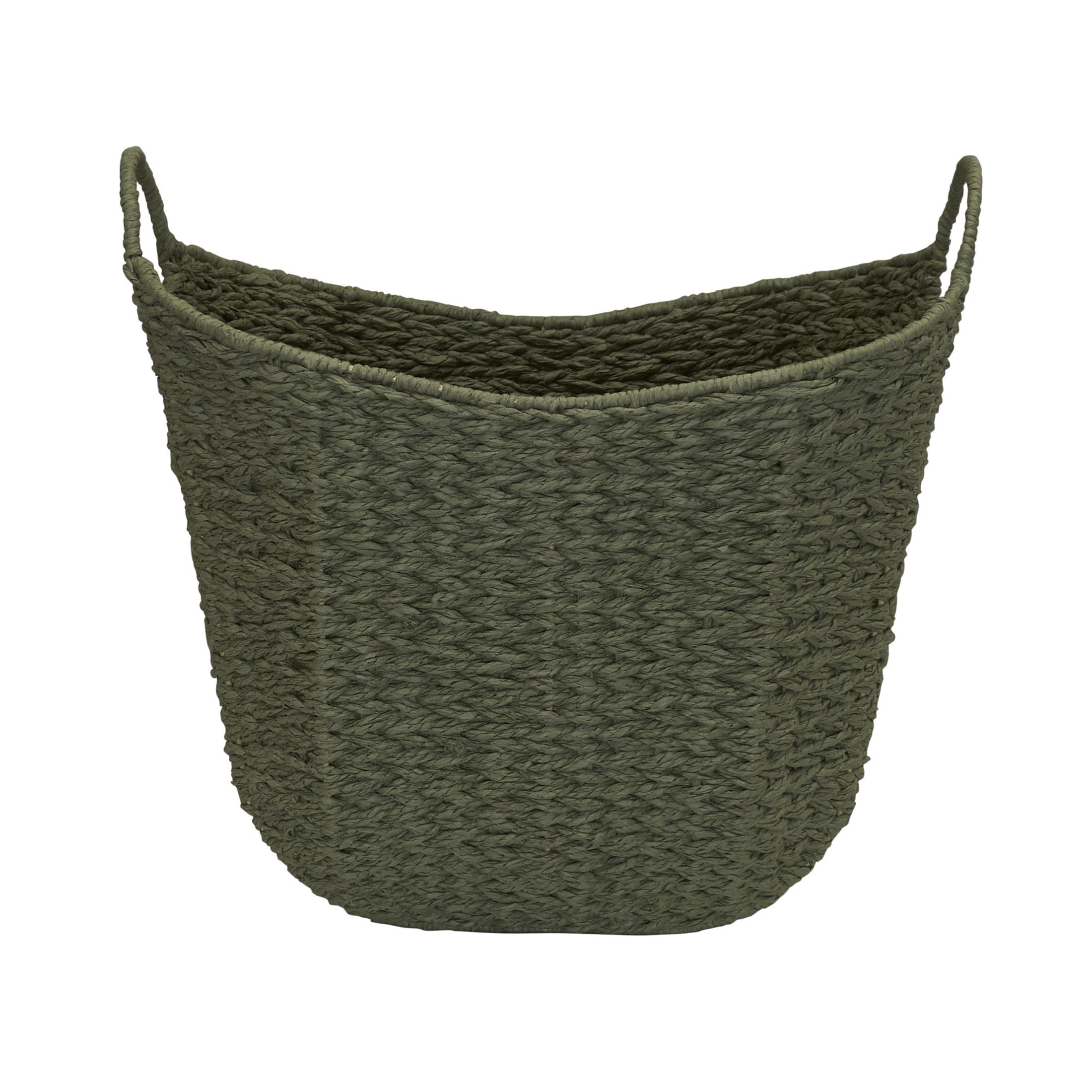 Household Essentials Paper Rope Basket with Handles, Natural Woven Woven Storage Basket, Great for Decoration or Organization