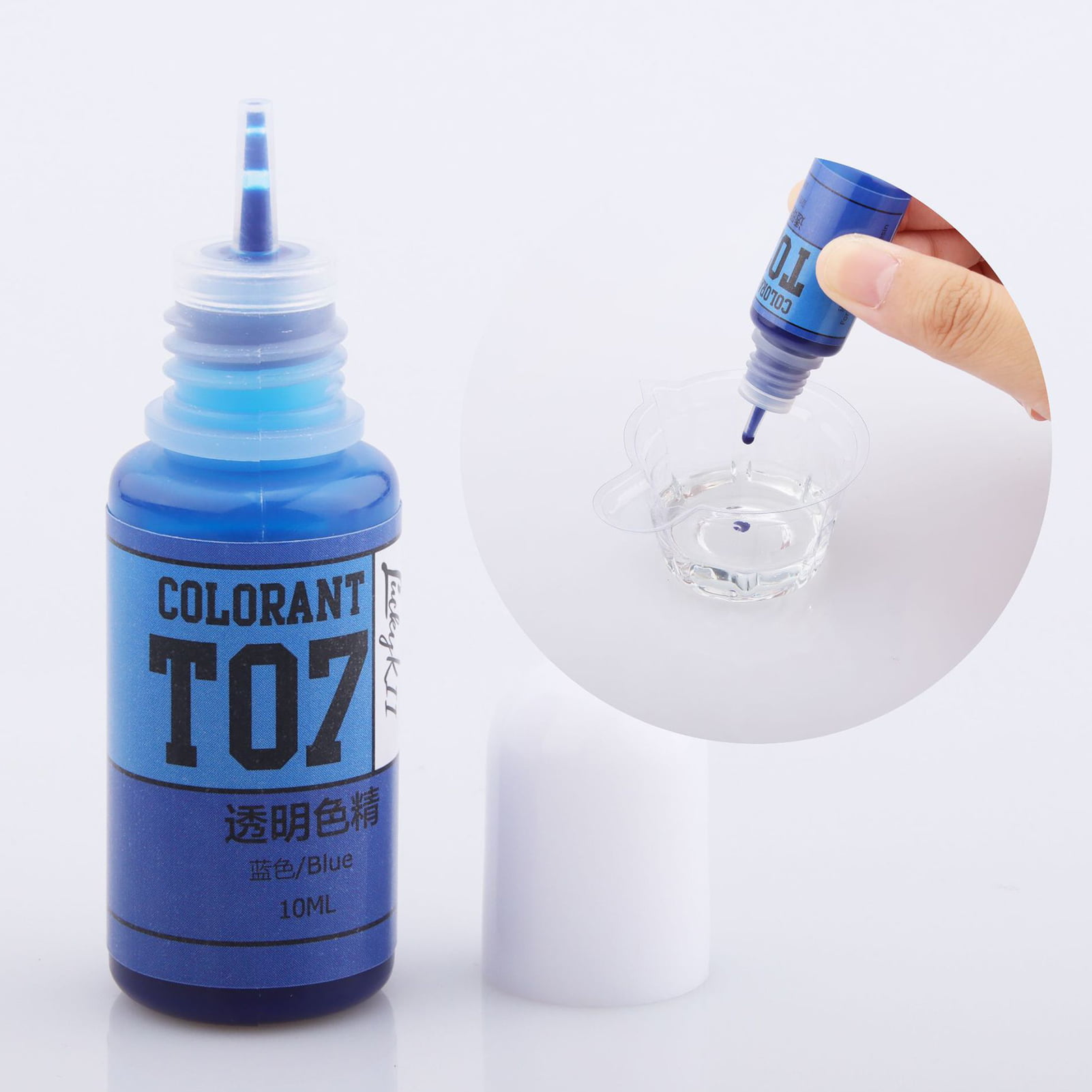 Farfi 10ml Epoxy Resin Pigment Squeeze Bottle Highly Concentrated  Leak-proof Dyeing Liquid Translucent Epoxy Resin Colorant Jewelry Making  (Light Blue) 