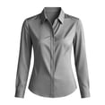 thumbnail image 5 of biudgviw Womens Dress Shirts Formal Fit Long Sleeve Tunic Tops Casual Button Down Collared Satin Blouse for Work Office, 5 of 7