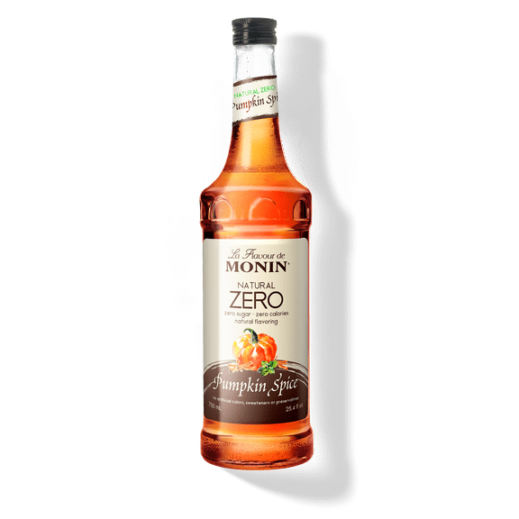 Monin Natural Zero Pumpkin Spice Flavoring Syrup 750 Ml Glass Bottle