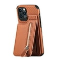 thumbnail image 4 of Dteck iPhone 11 Pro, Protective Magnetic Case with Card Holder Stand Flip PU Leather Zipper Coin Purse Case for iPhone 11 Pro,Brown, 4 of 11