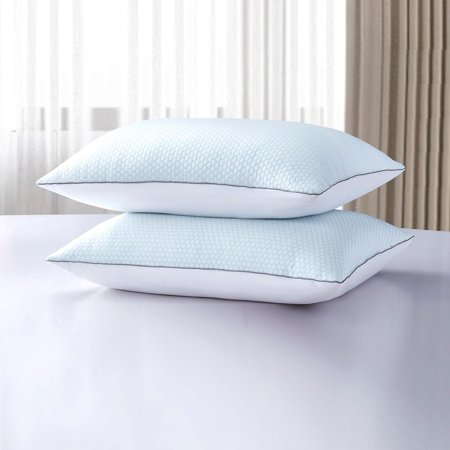White Goose Feather Bed Pillows King Size Set of 2 Pillows Summer Cooling Pillows and Winter 100% Cotton Breathable Home Decor Pillows for Side and Back/Stomach Sleepers,20" L x 36" W
