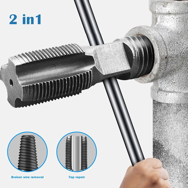 Broken Faucet Pipe Removal Tool – Multifunctional Extractor Kit For 1/2" & 3/4" Damaged Pipes & Threads – Alloy Steel, 55HRC, Hand Or Wrench Operated