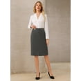 thumbnail image 2 of DARING DIVA Women's High Waist Formal Business Knee Length Pencil Skirts S Dark Grey, 2 of 7