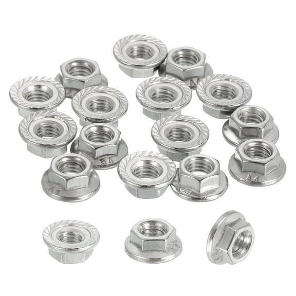 30 Pcs M5x0.8mm Serrated Flange Hex Lock Nuts, 316 Stainless Steel Metric Nut
