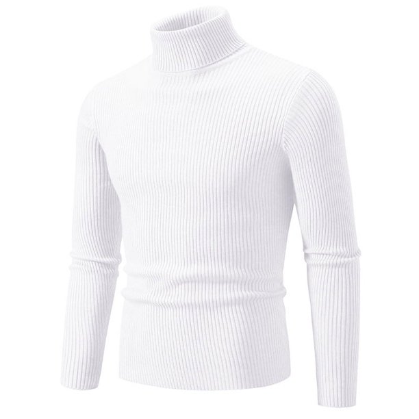 Suéter de solapa alta con camisa de fondo para hombre de otoño e invierno, suéter de color sólido, camisa de fondo para hombre
