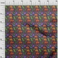 thumbnail image 2 of oneOone Polyester Lycra Chocolate Brown Fabric Palm Tree|Elephant & Dinosaur Sewing Material Print Fabric By The Yard 56 Inch Wide, 2 of 4