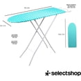 thumbnail image 3 of Burro de Planchar Plegable y Resistente Tabla de Planchar con Soporte para Plancha Colgador 7 Alturas Ajustables Burro de Planchar de 90 x 30 CM (Rombos Azules), 3 of 4