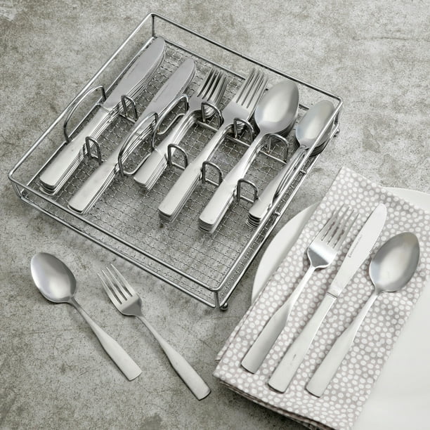Gibson Home Griffen 61Piece Flatware Set with Wire Caddy