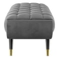 thumbnail image 5 of Accent Chair Bench, Velvet, Grey Gray, Modern Contemporary Urban Design, Living Lounge Room Hotel Lobby Hospitality, 5 of 7