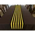 thumbnail image 3 of Cotton Print Table Runner 1 Inch Wide Stripes Yellow and Black, 3 of 3