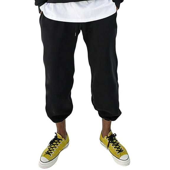 HBYJLZYG Mens Sweatpants, Elastic Waist Drawstring Loose-Fit Jogger Pants Casual Work Athletic Pants With Pockets