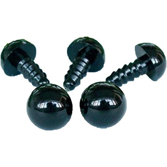 100 Pcs DIY Black Plastic Doll Teddy Bear Safety Eyes with Washers(15 MM)