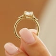 thumbnail image 3 of solitaire jewels 2.5CT Radiant Moissanite with Side Marquise 3 stone Engagement Ring For Women, 14K Yellow Gold, 3 of 4