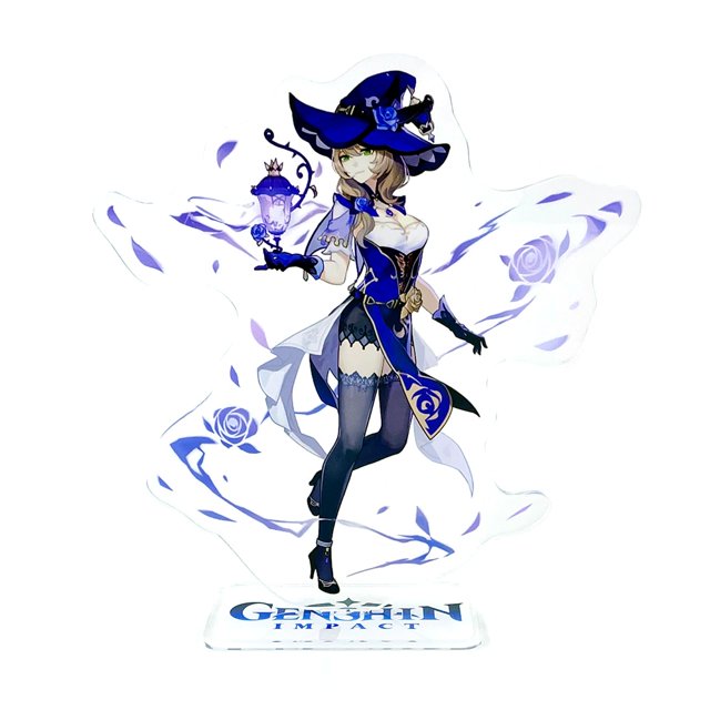 Genshin Impact Mondstadt personajes Lisa Fischl Sucrose Noelle figura acrílica con soporte modelo placa soporte topper anime Gao Jinjia LED