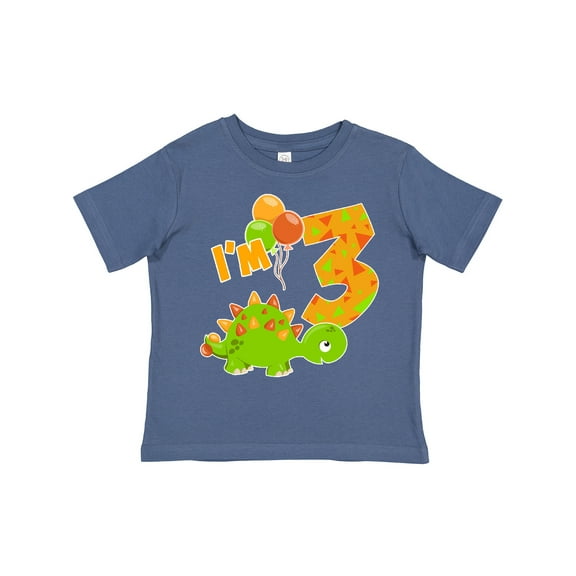 Inktastic Happy Dinosaur Third Birthday-green Boys or Girls Toddler T-Shirt