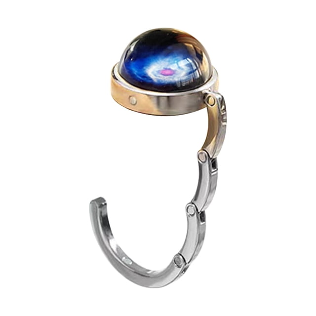 Luminous Glass Hook for Deskside Use – Foldable Cosmic Design, 3.34 in Length, Holds Up to 5 kg, Silver Finish