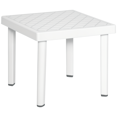 thumbnail image 1 of Outsunny Table d'Appoint de Jardin, Table Basse d'Extérieur pour Boisson, Blanc, 1 of 10