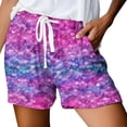 thumbnail image 2 of Trendfront Women's Fish Scale Graphic Print Tie Waist Swim Shorts High Waisted Summer Beach Vacation Bottoms, 2 of 4
