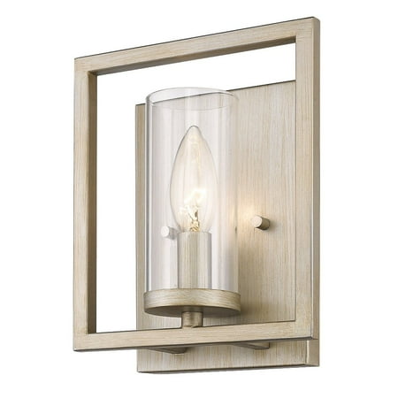 

1 Light Steel Wall Sconce with Clear Glass-8.5 inches H By 7 inches W-White Gold Finish Bailey Street Home 170-Bel-4159755