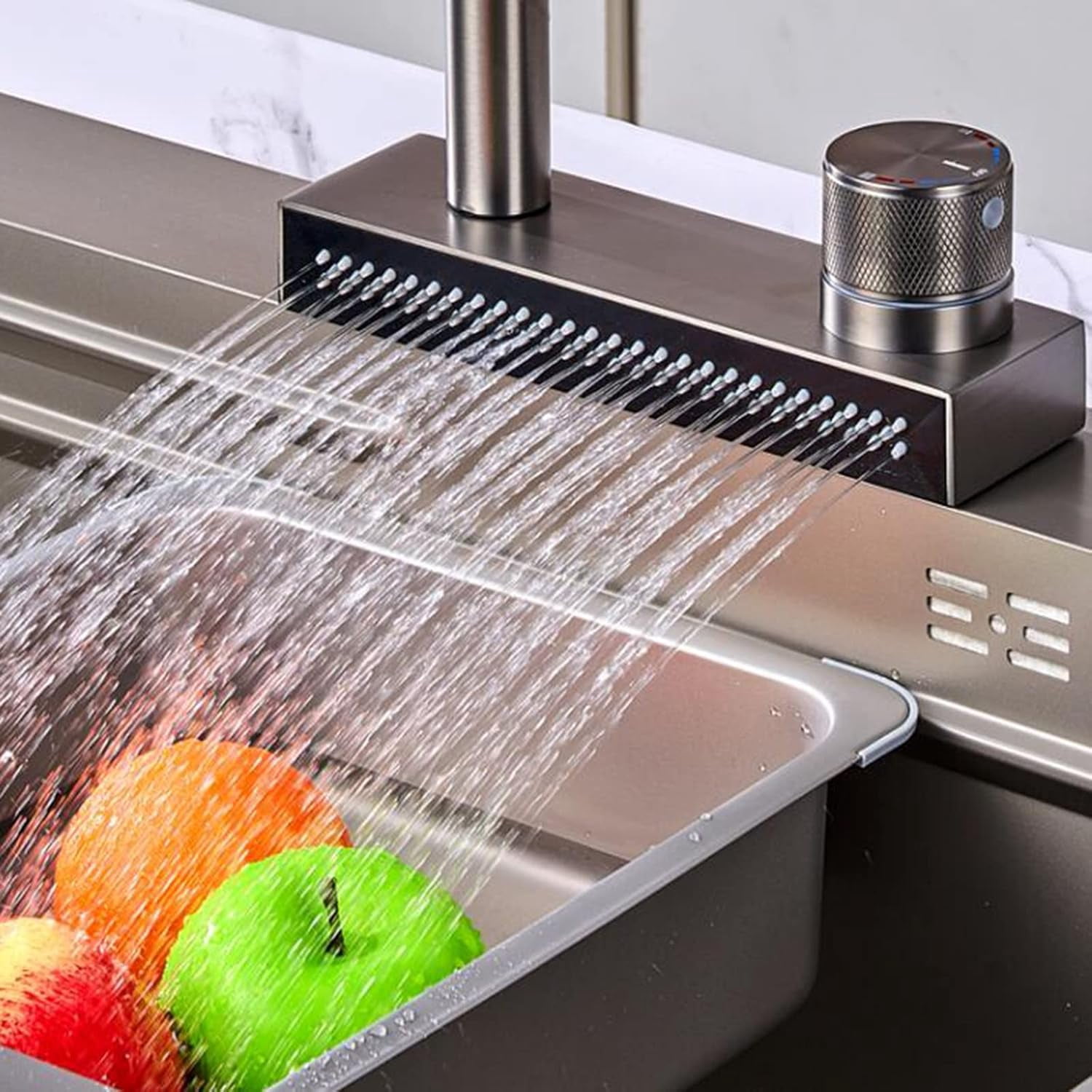 Kitchen Faucets with Pull Out Spray, Kitchen Sink Mixer Faucet Stainless Steel Swivel Hot and Cold Water Shower Mode Multifunction Pull Out Kitchen Mixer Faucet-Grey