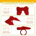 thumbnail image 3 of Uxcell Napkin Rings Bow, Velvet Napkin Holder for Holiday Table Decor Red, 3 of 5