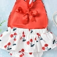 thumbnail image 6 of Seyurigaoka Baby Girls Princess Sleeveless Romper with Sequins, Cherry Print, 6 of 10
