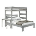 thumbnail image 2 of Plank+Beam Solid Wood Farmhouse Twin over Queen L-Shaped Bunk Bed Bed with Desk, Driftwood, 2 of 6