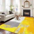 thumbnail image 2 of 6'x9' Area Rugs, Yellow Gray Indoor Outdoor Area Rug for Living Room Bedroom, Oil Painting Modern Abstract Geometric Washable Bathroom Rugs Kitchen Floor Carpet Mats Home Decor Aesthetic, 2 of 8