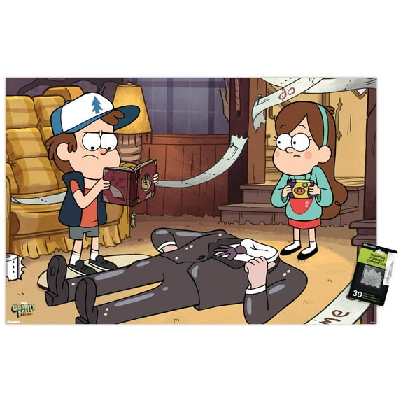 Disney Gravity Falls (2012) - Crime Scene Wall Poster with Pushpins, 22.375" x 34"
