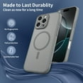 thumbnail image 2 of ELEHOLD Slim Magnetic Mag-Safe Case for iPhone 14 Pro Max, Shockproof Matte Protective Drop Protection Anti-Fingerprint Grip Camera Lens Bumper Case Cover with Screen Protector,Gray, 2 of 6
