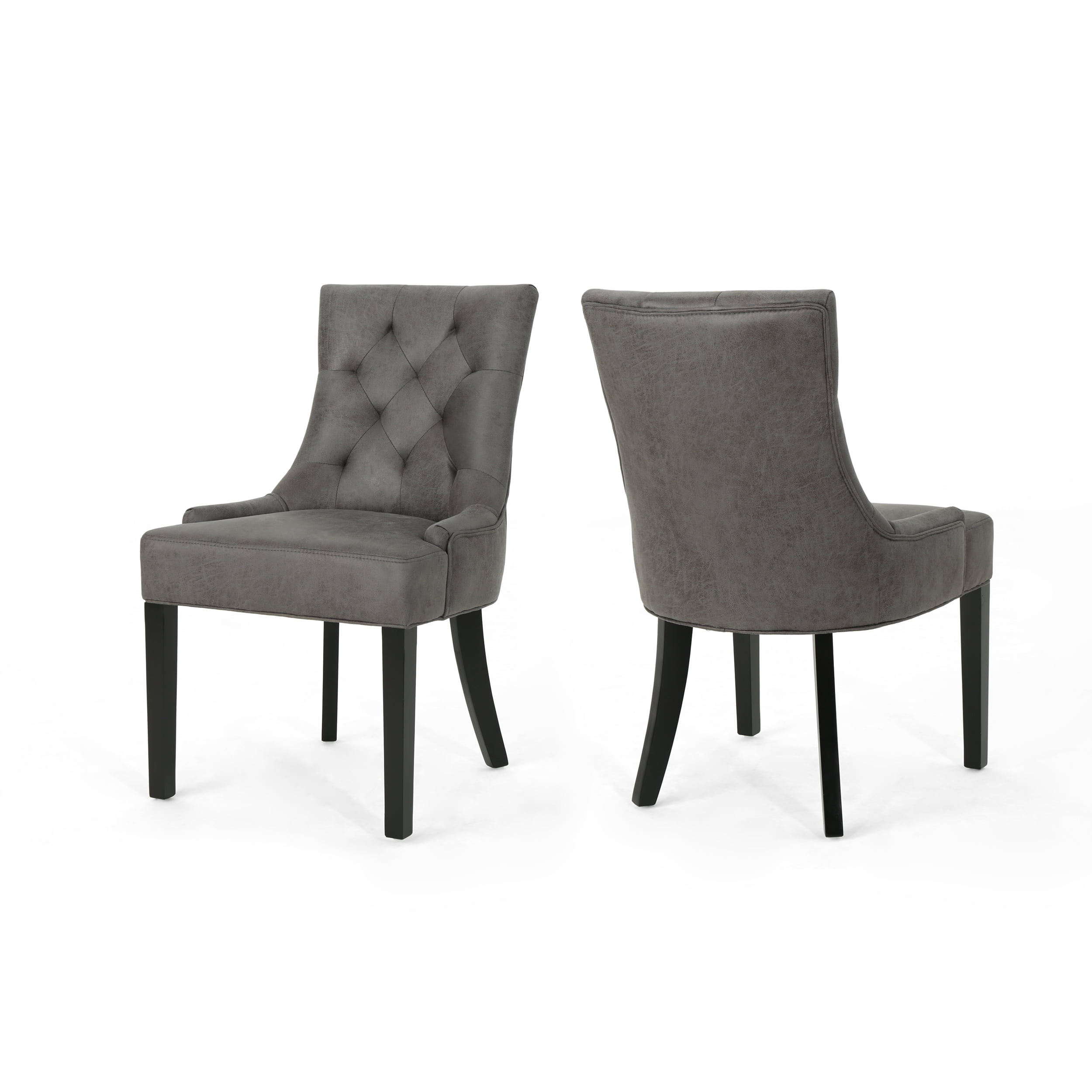 Noble House Indoor Contemporary Microfiber Dining Chairs, Gray