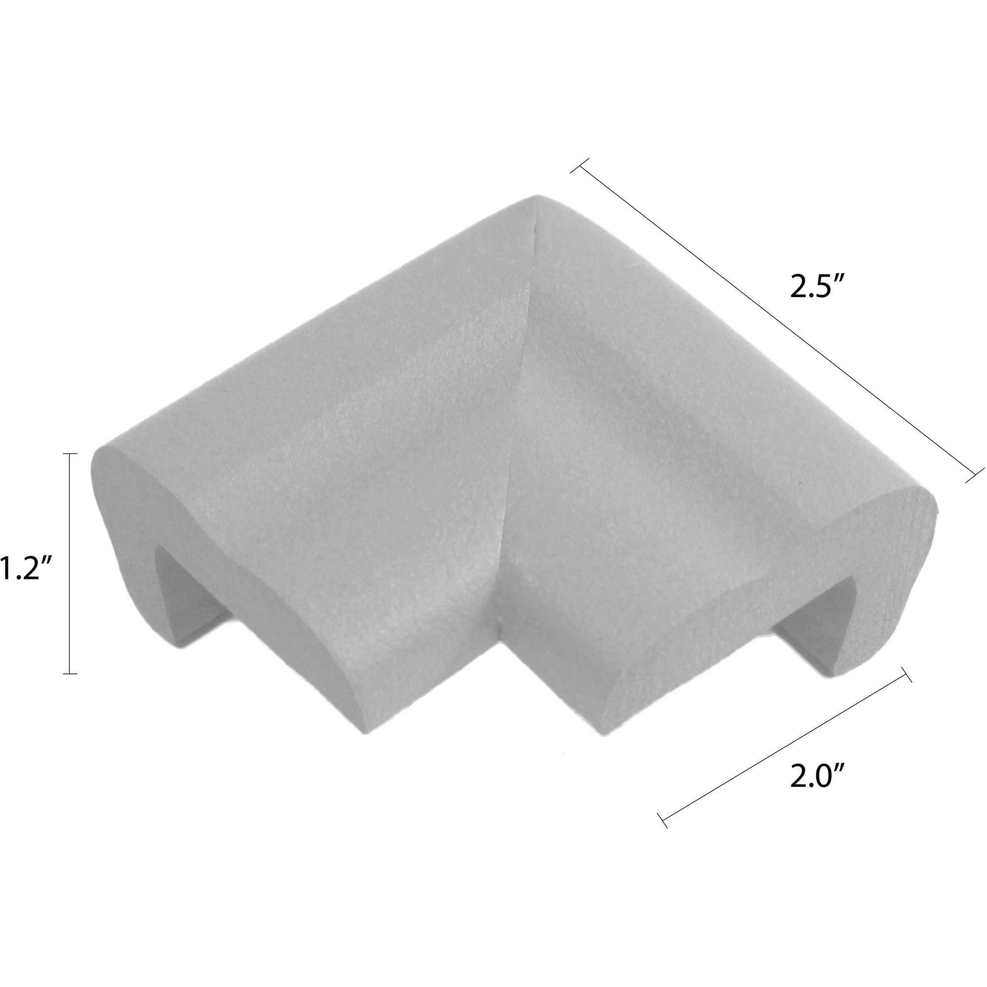 KidKusion Foam Rubber Jumbo Corner Guards for Sharp Corners, Table, Desk, 4 CT, Taupe, Toddler