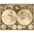 thumbnail image 2 of De Wit, Frederick 24x20 Black Ornate Wood Framed with Double Matting Museum Art Print Titled - World Map, 2 of 4