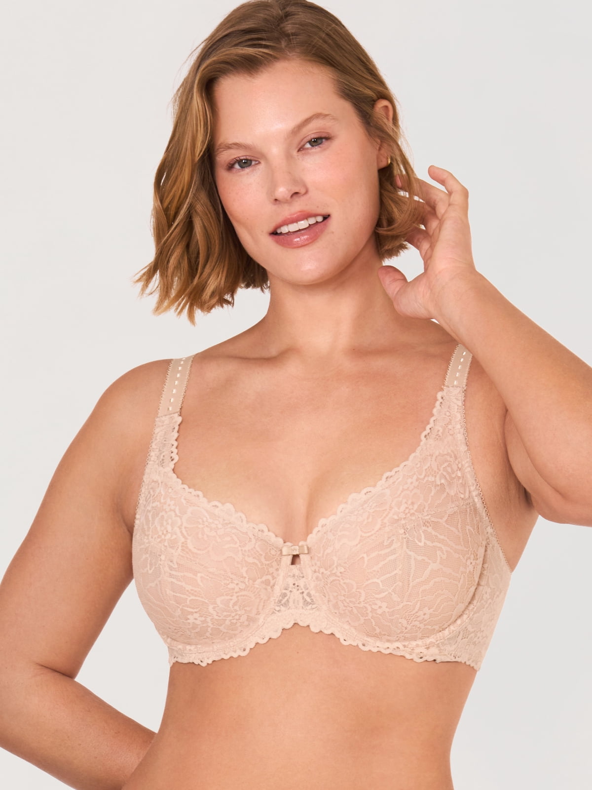 DELIMIRA Women's Plus Size Minimizer Bras Full Coverage Lace Unlined Underwire Bra B-K Cups