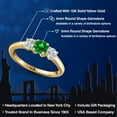 thumbnail image 2 of Gem Stone King 10K Yellow Gold Green Created Emerald and Lab Grown Diamond Engagement Ring for Women | 1.38 Cttw | Round 5MM | Gemstone May Birthstone | Size 6, 2 of 6